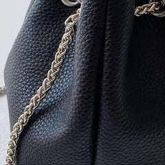Bucket Bag Faux Leather Chain Shoulder Bag