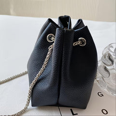 Bucket Bag Faux Leather Chain Shoulder Bag
