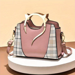 Classic Plaid Pattern Tote Satchel Bag Shoulder Handbag