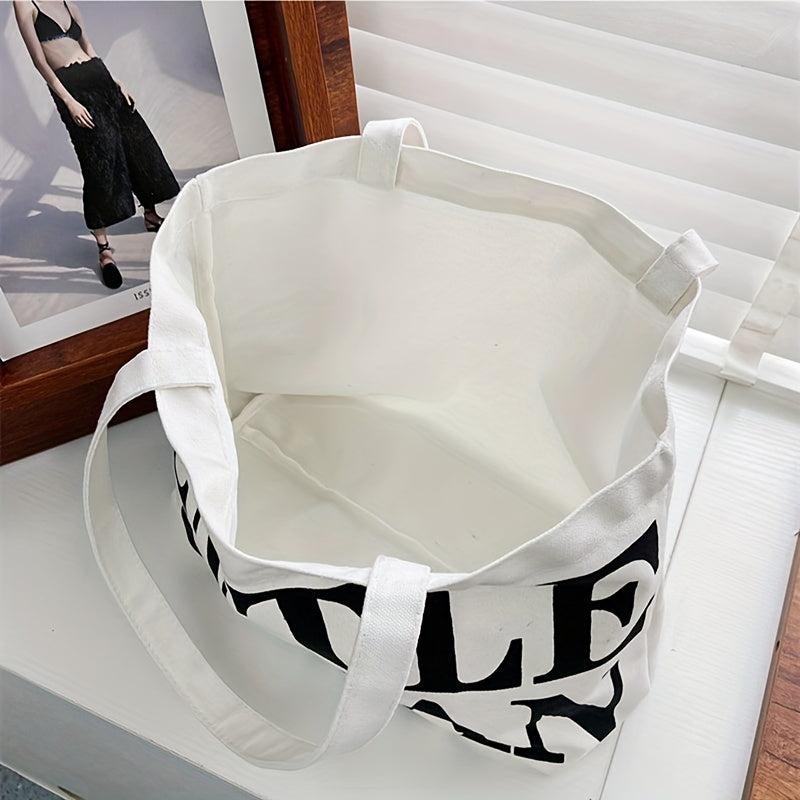Letter Pattern Tote Bag Large Capacity Shoulder Bag
