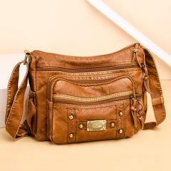 Retro Style Faux Leather Shoulder Bag Women's Crossbody