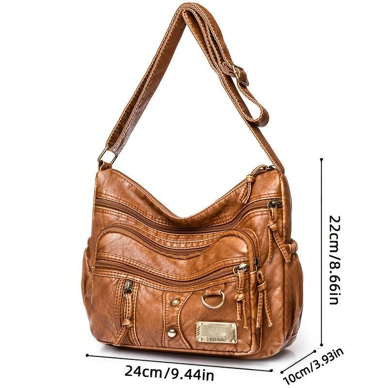 Retro Style Faux Leather Shoulder Bag Women's Crossbody