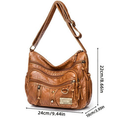 Retro Style Faux Leather Shoulder Bag Women's Crossbody