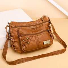 Retro Style Faux Leather Shoulder Bag Women's Crossbody