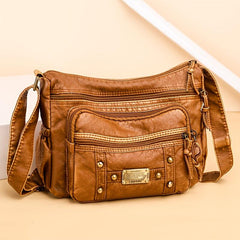 Retro Style Faux Leather Shoulder Bag Women's Crossbody