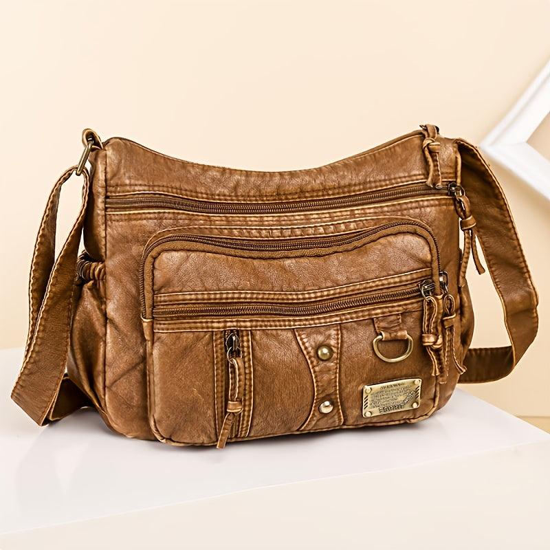 Retro Style Faux Leather Shoulder Bag Women's Crossbody