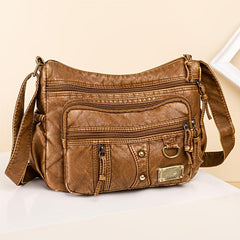 Retro Style Faux Leather Shoulder Bag Women's Crossbody