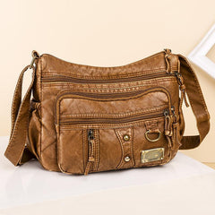 Retro Style Faux Leather Shoulder Bag Women's Crossbody