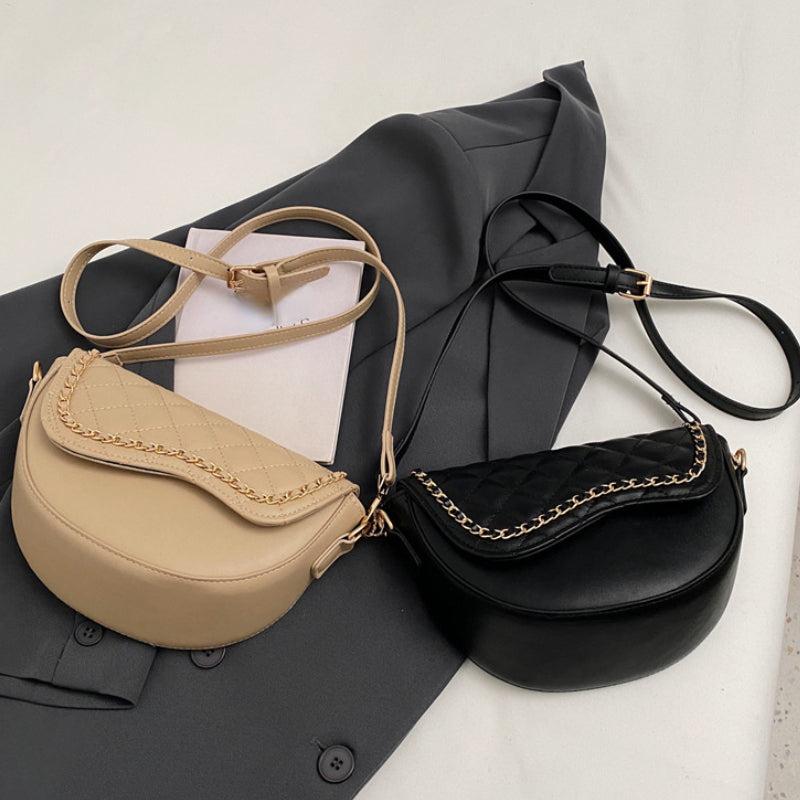 Quilted Crossbody Saddle Bag Shoulder Bag - Women's Handbag