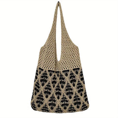 Large Capacity Knitted Shoulder Bag Casual Ladies Handbag