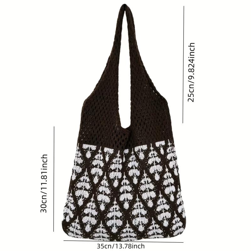 Large Capacity Knitted Shoulder Bag Casual Ladies Handbag