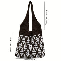Large Capacity Knitted Shoulder Bag Casual Ladies Handbag