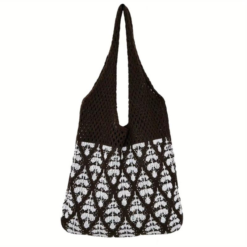 Large Capacity Knitted Shoulder Bag Casual Ladies Handbag