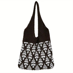 Large Capacity Knitted Shoulder Bag Casual Ladies Handbag