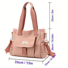 Large Capacity Tote Bag Pockets Shoulder Bag for Shopping & Travel