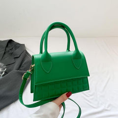 Plaid Embossed Crossbody Bag Minimalist Satchel