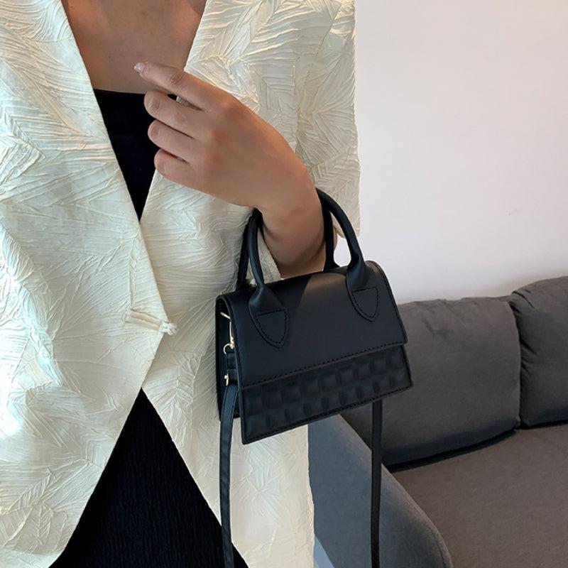 Plaid Embossed Crossbody Bag Minimalist Satchel