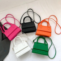 Plaid Embossed Crossbody Bag Minimalist Satchel