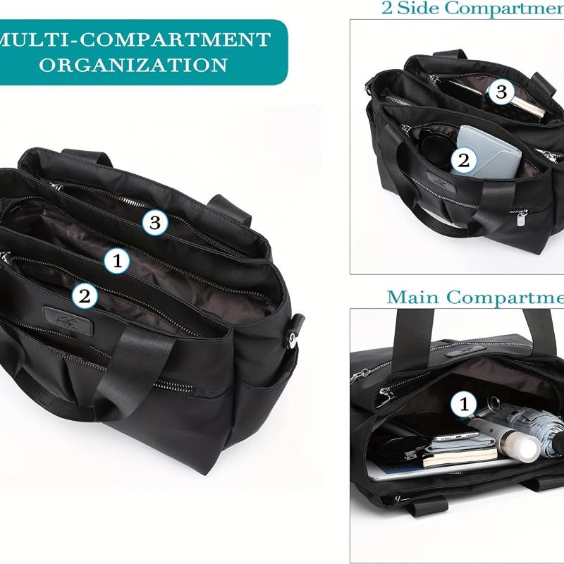 Large Capacity Versatile Shoulder Bag Zipper Solid Stylish Handbag Nylon