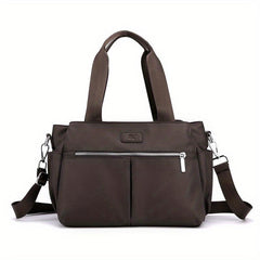 Large Capacity Versatile Shoulder Bag Zipper Solid Stylish Handbag Nylon