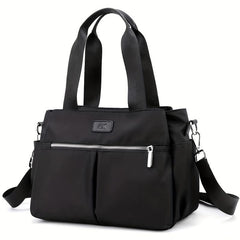 Large Capacity Versatile Shoulder Bag Zipper Solid Stylish Handbag Nylon