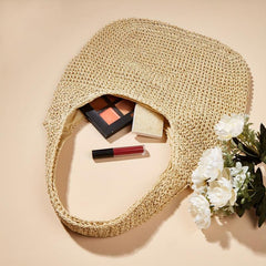 Large Capacity Straw Tote Bag for Women - Boho Style Shoulder Bag