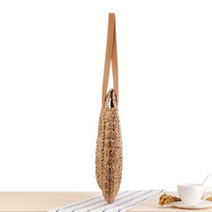 Hollow Out Straw Handbag Large Capacity Shoulder Bag