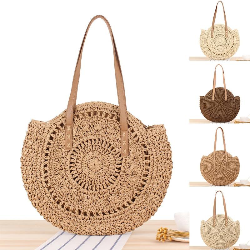 Hollow Out Straw Handbag Large Capacity Shoulder Bag