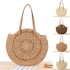 Hollow Out Straw Handbag Large Capacity Shoulder Bag