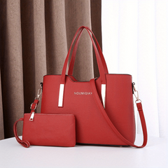 2Pcs Tote Bag Set Women Handbags Clutch Purse Solid Crossbody Bag