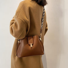 Geometric Strap Crossbody Bag Faux Leather Shoulder Purse