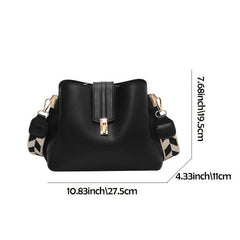 Geometric Strap Crossbody Bag Faux Leather Shoulder Purse