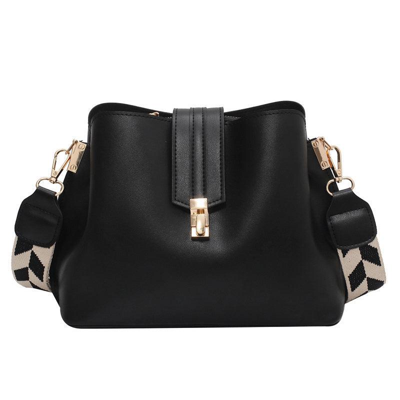 Geometric Strap Crossbody Bag Faux Leather Shoulder Purse