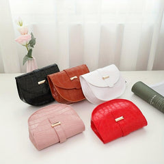 Minimalist Crocodile Embossed Saddle Bag Solid Flap Shoulder Bag