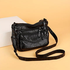 Braided Detail Crossbody Bag Women's Pockets Purse