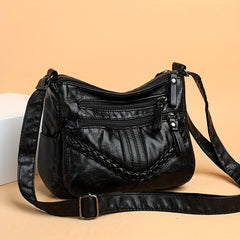 Braided Detail Crossbody Bag Women's Pockets Purse