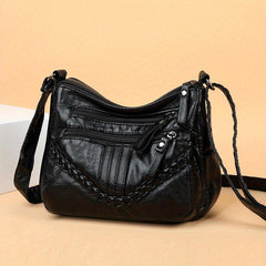 Braided Detail Crossbody Bag Women's Pockets Purse