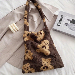 Large Capacity Plush Bear Shoulder Bag