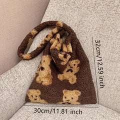 Large Capacity Plush Bear Shoulder Bag