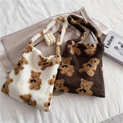 Large Capacity Plush Bear Shoulder Bag