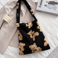 Large Capacity Plush Bear Shoulder Bag