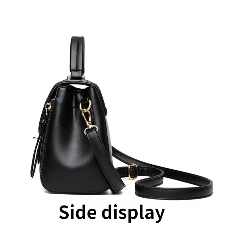 Flap Shoulder Bag Faux Leather Zipper Handbag Crossbody Bag