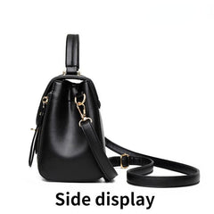 Flap Shoulder Bag Faux Leather Zipper Handbag Crossbody Bag