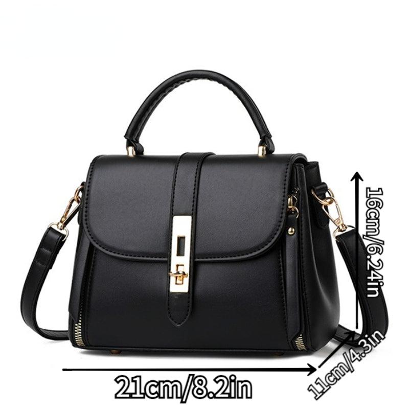 Flap Shoulder Bag Faux Leather Zipper Handbag Crossbody Bag