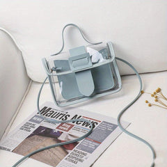 Mini Clear Satchel Crossbody Bag PU Leather Textured Bag