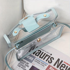 Mini Clear Satchel Crossbody Bag PU Leather Textured Bag