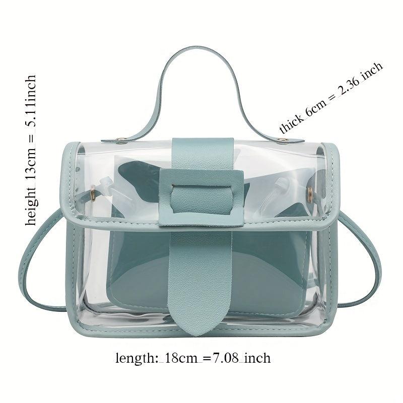 Mini Clear Satchel Crossbody Bag PU Leather Textured Bag