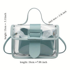 Mini Clear Satchel Crossbody Bag PU Leather Textured Bag