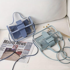 Mini Clear Satchel Crossbody Bag PU Leather Textured Bag