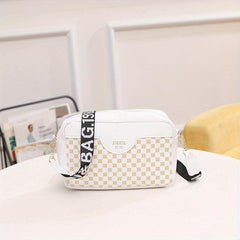 Vintage Square Shoulder Bag with Wide Strap